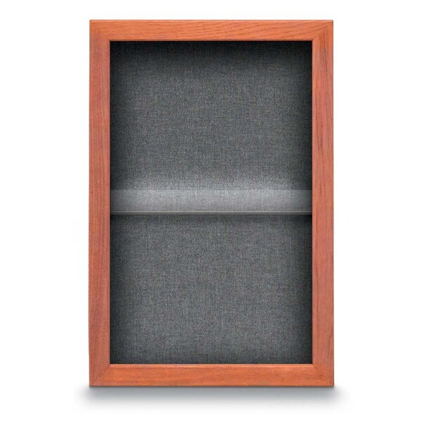 Indoor Enclosed Combo Board, 48"x36", Black Frame/Grey & Pearl